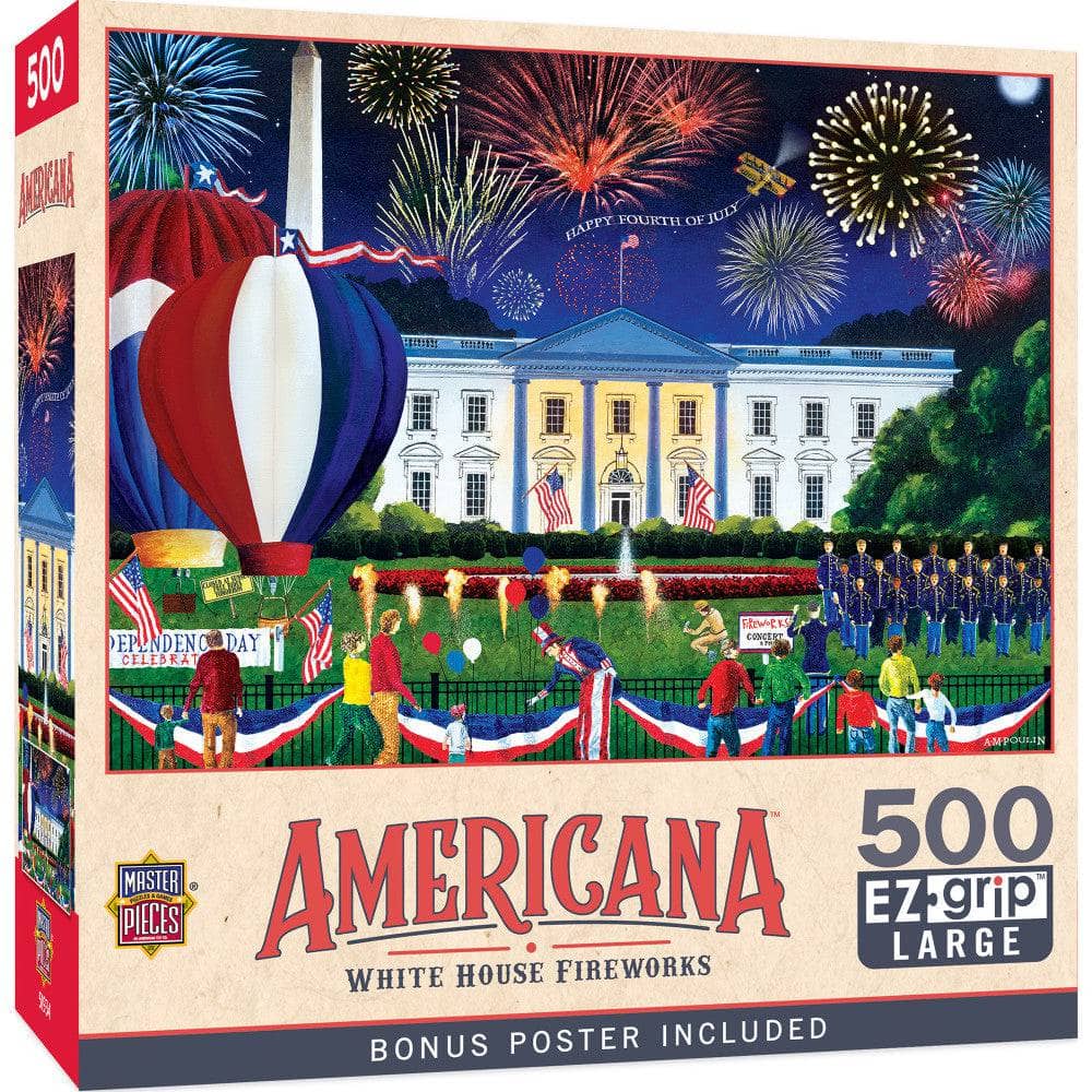 Americana - White House Fireworks 500 Piece EZ Grip Jigsaw Puzzle (ONLINE ORDER ONLY)