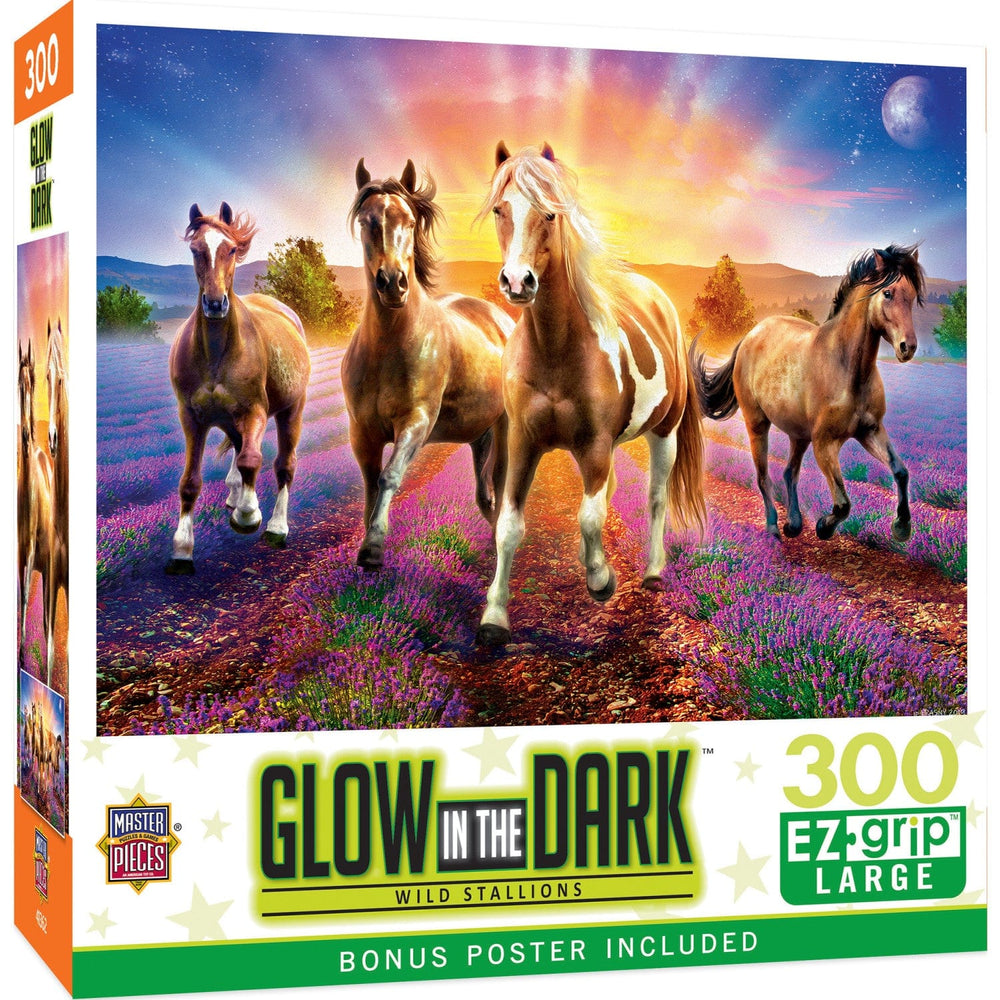 Glow in the Dark - Wild Stallions 300 Piece EZ Grip Jigsaw Puzzle (ONLINE ORDER ONLY)