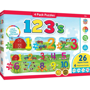 123's - Educational 4-Pack Jigsaw Puzzles (ONLINE ORDER ONLY)