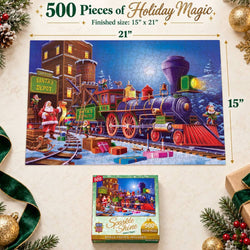 Sparkle & Shine - Santa's Depot 500 Piece Glitter Jigsaw Puzzle