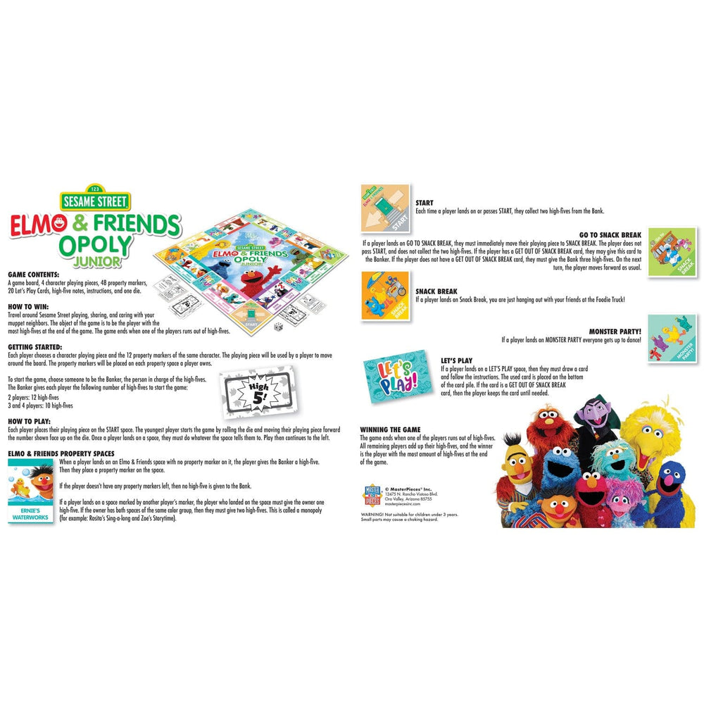 Sesame Street - Elmo & Friends Opoly Junior Board Game