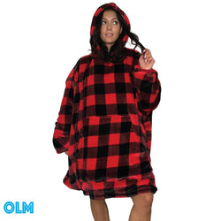 Original Oversized Microfiber & Sherpa Wearable Blanket Hoodie for Kids & Adults | OLM Toys (ONLINE ORDER ONLY)