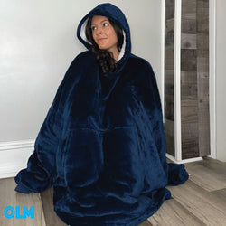 Original Oversized Microfiber & Sherpa Wearable Blanket Hoodie for Kids & Adults | OLM Toys (ONLINE ORDER ONLY)