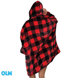 Original Oversized Microfiber & Sherpa Wearable Blanket Hoodie for Kids & Adults | OLM Toys (ONLINE ORDER ONLY)