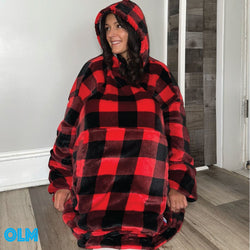 Original Oversized Microfiber & Sherpa Wearable Blanket Hoodie for Kids & Adults | OLM Toys (ONLINE ORDER ONLY)