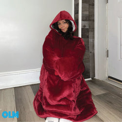 Original Oversized Microfiber & Sherpa Wearable Blanket Hoodie for Kids & Adults | OLM Toys (ONLINE ORDER ONLY)