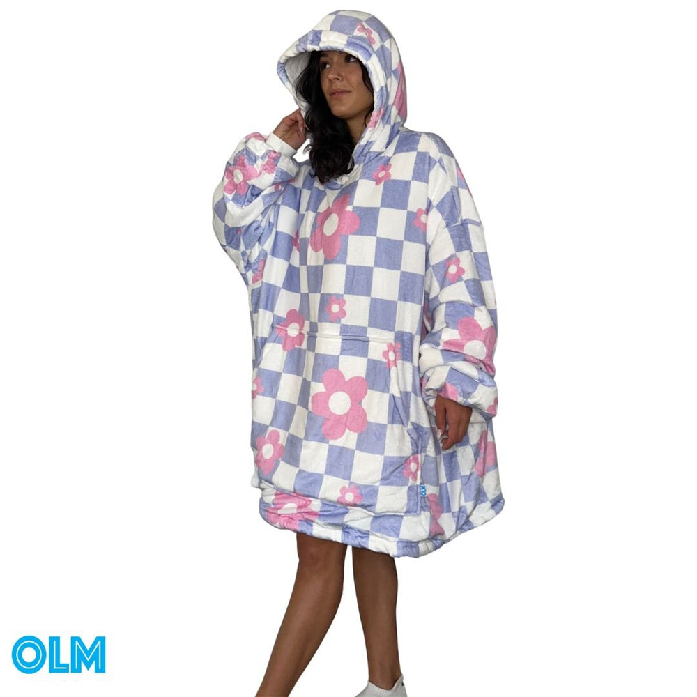 Original Oversized Microfiber & Sherpa Wearable Blanket Hoodie for Kids & Adults | OLM Toys (ONLINE ORDER ONLY)
