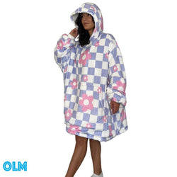 Original Oversized Microfiber & Sherpa Wearable Blanket Hoodie for Kids & Adults | OLM Toys (ONLINE ORDER ONLY)
