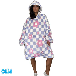 Original Oversized Microfiber & Sherpa Wearable Blanket Hoodie for Kids & Adults | OLM Toys (ONLINE ORDER ONLY)