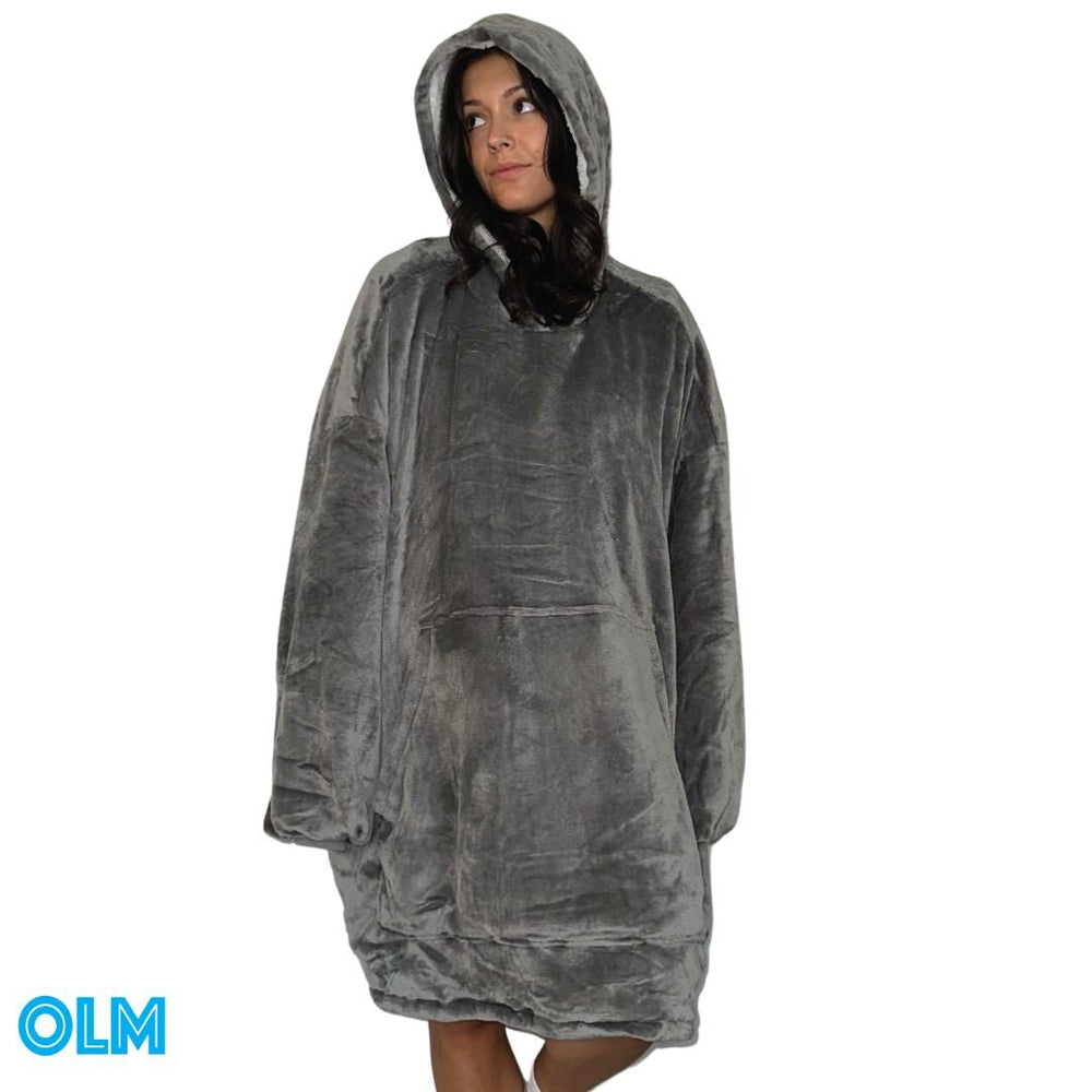 Original Oversized Microfiber & Sherpa Wearable Blanket Hoodie for Kids & Adults | OLM Toys (ONLINE ORDER ONLY)
