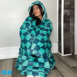 Original Oversized Microfiber & Sherpa Wearable Blanket Hoodie for Kids & Adults | OLM Toys (ONLINE ORDER ONLY)