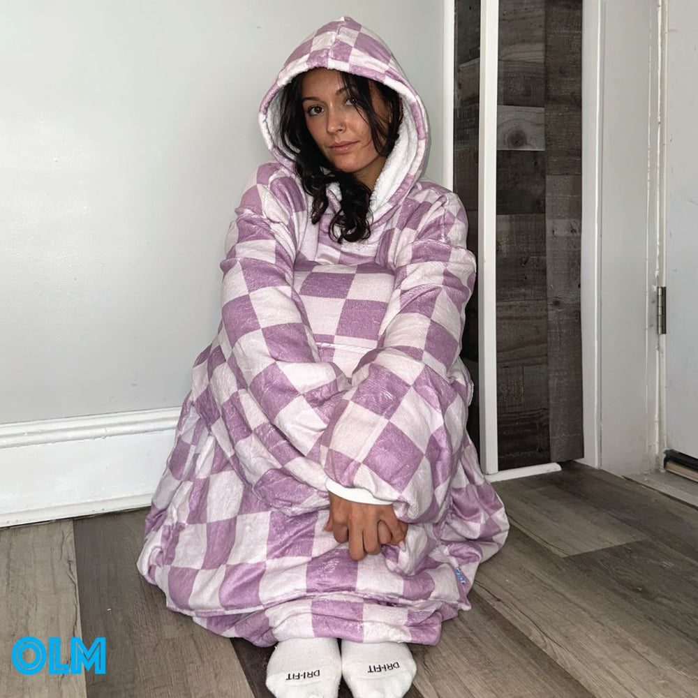 Original Oversized Microfiber & Sherpa Wearable Blanket Hoodie for Kids & Adults | OLM Toys (ONLINE ORDER ONLY)