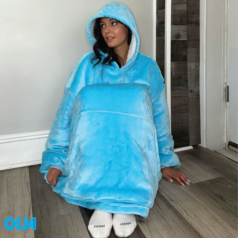 Original Oversized Microfiber & Sherpa Wearable Blanket Hoodie for Kids & Adults | OLM Toys (ONLINE ORDER ONLY)