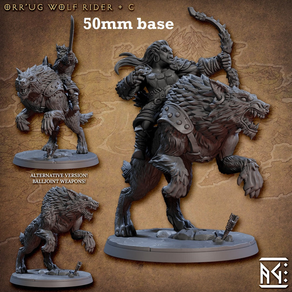 Orr'ug Wolf Rider: Sculpt C (Direwolf Orc Cavalry Unit or Wild) (ONLINE ORDER ONLY)