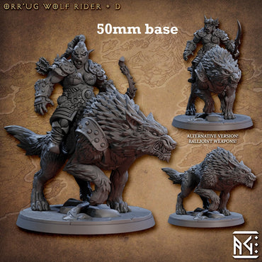 Orr'ug Wolf Rider: Sculpt D (Direwolf Orc Cavalry Unit or Wild) (ONLINE ORDER ONLY)
