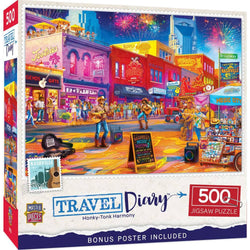 Travel Diary - Honky-Tonk Harmony 500 Piece Jigsaw Puzzle (ONLINE ORDER ONLY)