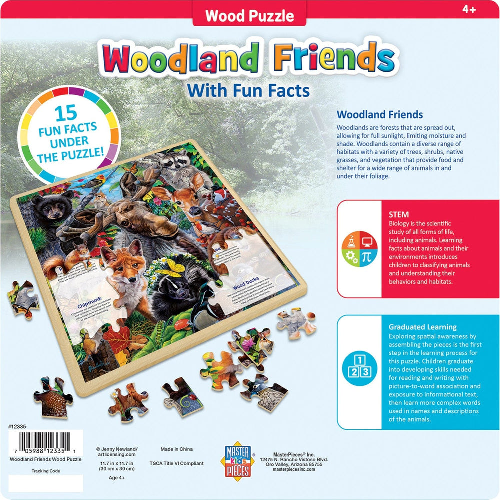 Wood Fun Facts - Woodland Friends 48 Piece Wood Jigsaw Puzzle (ONLINE ORDER ONLY)