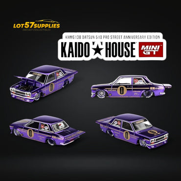Mini GT x Kaido House Datsun KAIDO 510 Datsun 510 PRO STREET Chrome Purple 1:64 (ONLINE ORDER ONLY)