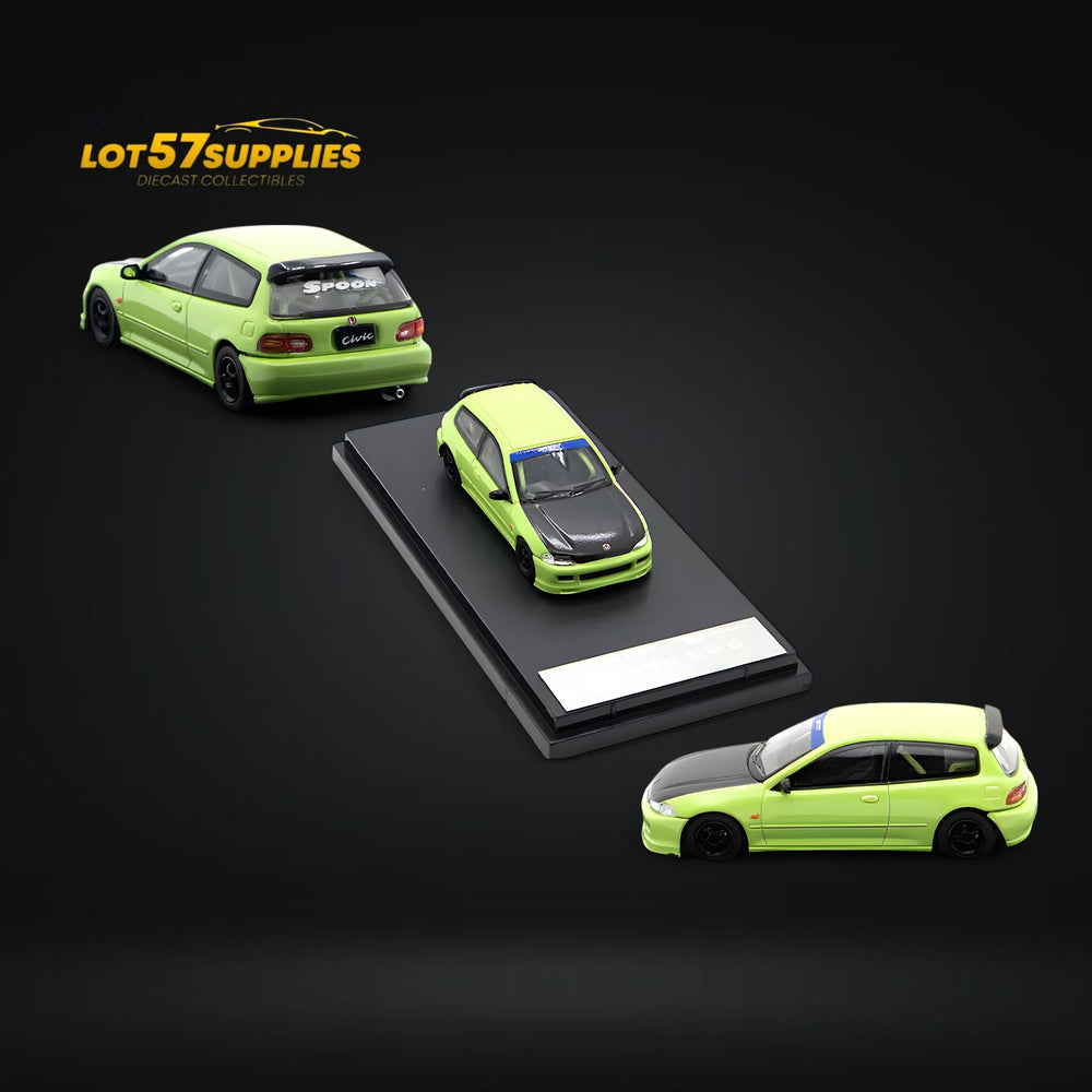 Street Weapon Honda Civic EG6 Thailand Modification Exhibition Spoon Green Livery 1:64 Limited to 400 Pcs (ONLINE ORDER ONLY)
