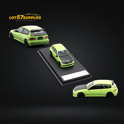 Street Weapon Honda Civic EG6 Thailand Modification Exhibition Spoon Green Livery 1:64 Limited to 400 Pcs (ONLINE ORDER ONLY)