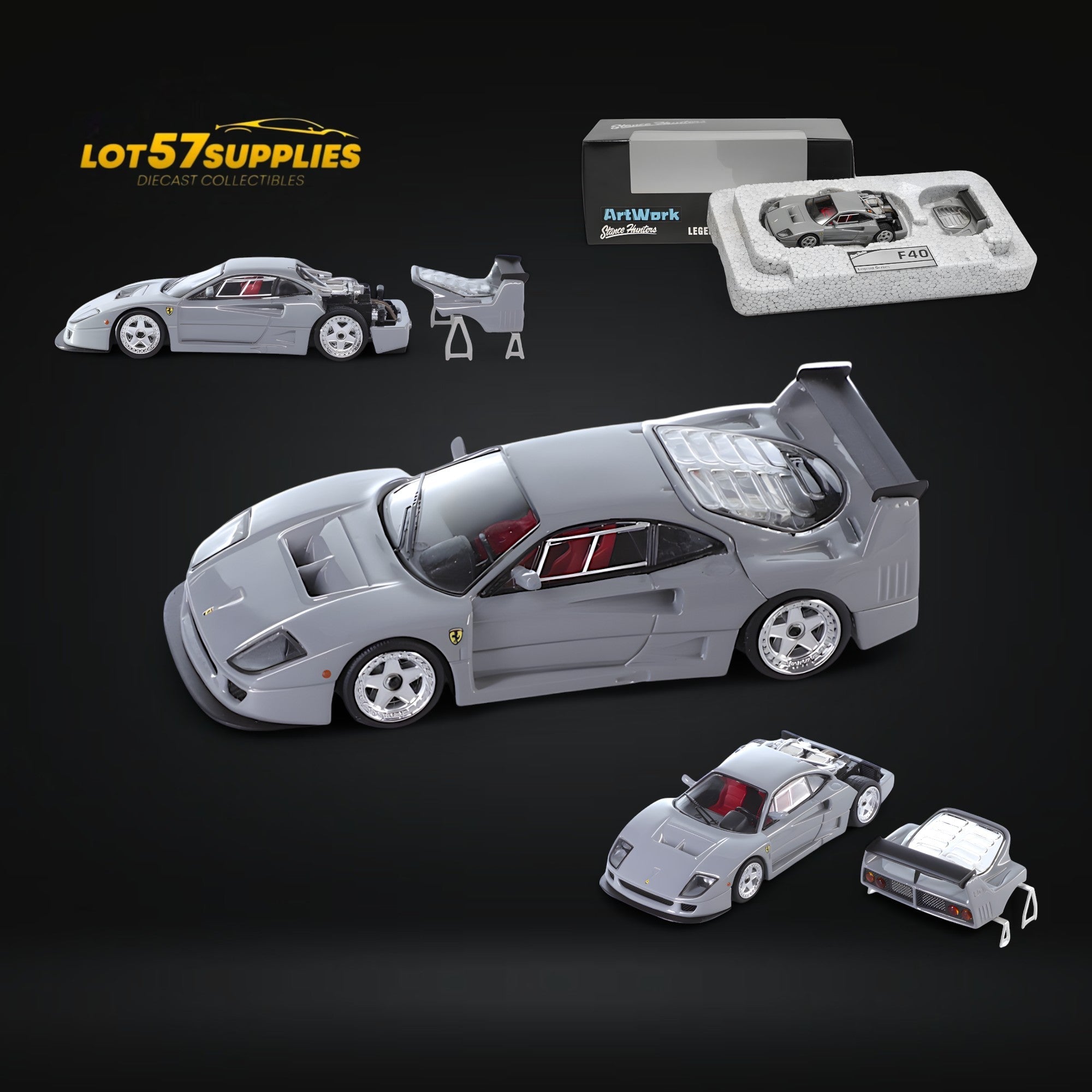 Stance Hunters F40 LM Chalk Grey Luxury Box 1:64 (ONLINE ORDER ONLY)