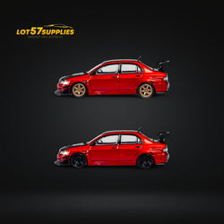 CM Model Mitsubishi Lancer Evolution IX Widebody Metallic Red Carbon Hood 1:64 (ONLINE ORDER ONLY)