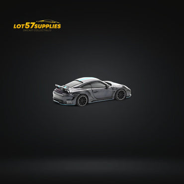 (Pre-Order) PopRace Porsche 992 Stinger GTR Carbon Edition - Carbon Grey Blue Line 1:64 (ONLINE ORDER ONLY)
