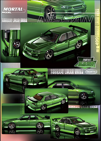 Mortal ER34 SKYLINE URAS Transparent Metallic Green 1:64 (ONLINE ORDER ONLY)