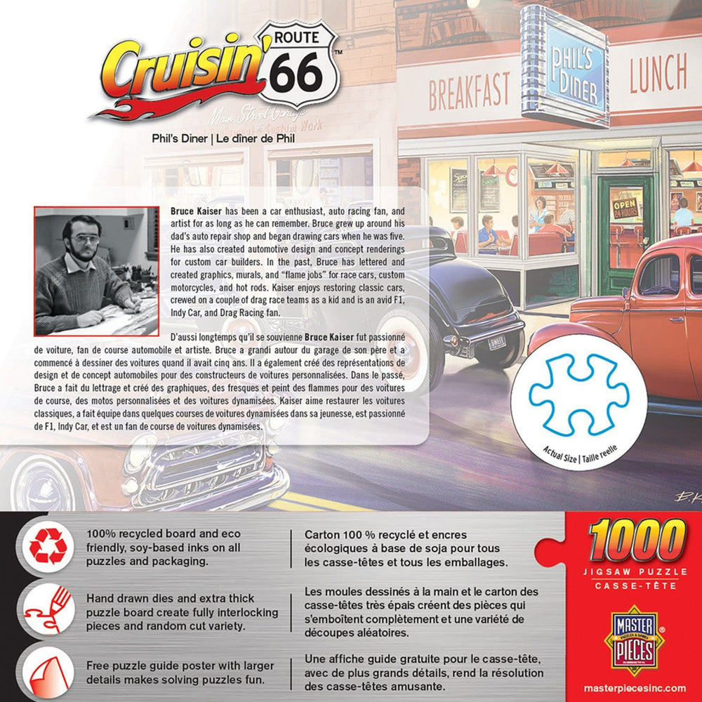 Cruisin' Route 66 - Phil's Diner 1000 Piece Jigsaw Puzzle (ONLINE ORDER ONLY)