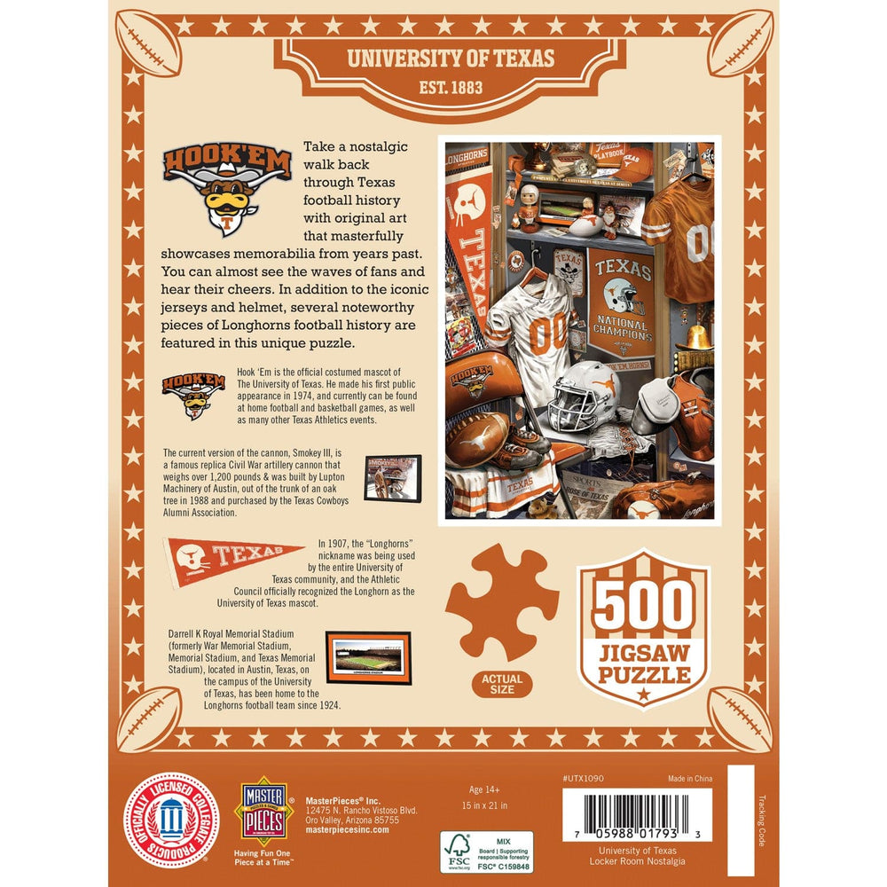 Texas Longhorns - Locker Room 500 Piece Jigsaw Puzzle (ONLINE ORDER ONLY)