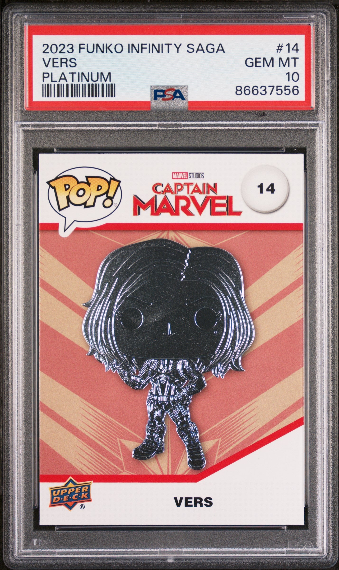 2023 UPPER DECK FUNKO POP MARVEL  VERS PLATINUM #14  PSA 10 (Online Order Only)