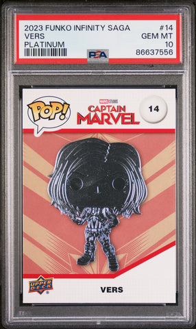 2023 UPPER DECK FUNKO POP MARVEL  VERS PLATINUM #14  PSA 10 (Online Order Only)