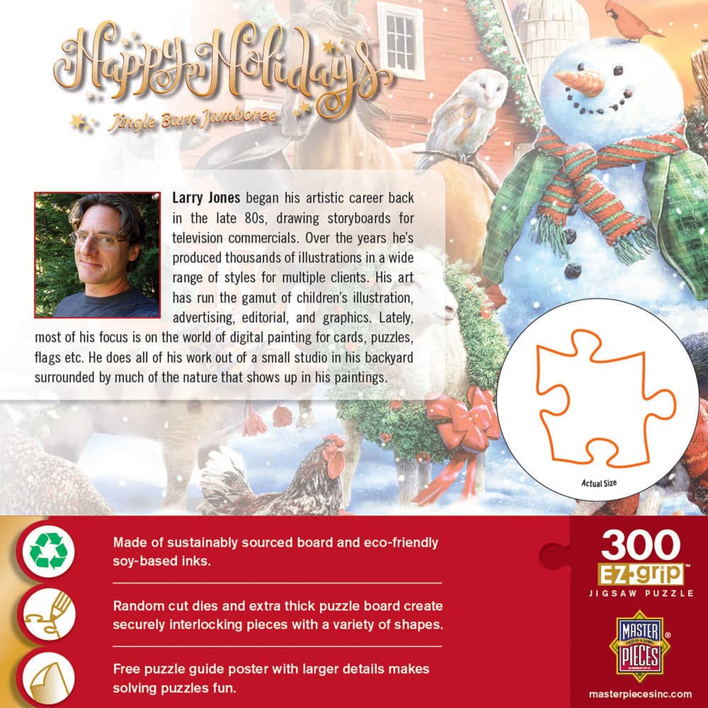 Happy Holidays - Jingle Barn Jamboree 300 Piece EZ Grip Jigsaw Puzzle (ONLINE ORDER ONLY)