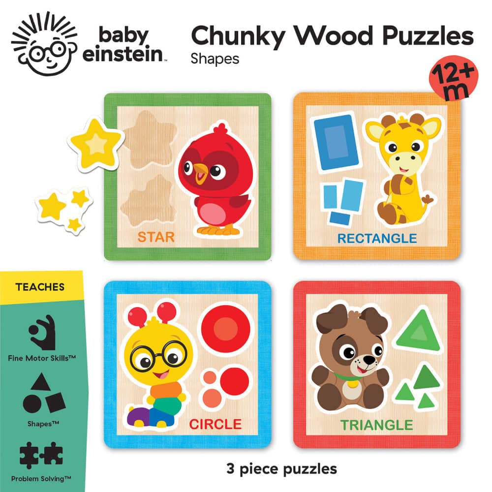 Baby Einstein Chunky Wood Puzzles - Kids 4 Pack (ONLINE ORDER ONLY)
