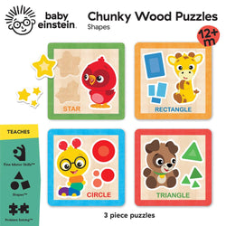 Baby Einstein Chunky Wood Puzzles - Kids 4 Pack (ONLINE ORDER ONLY)