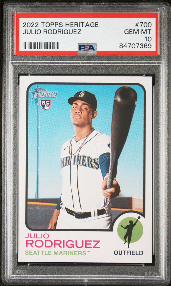 2022 TOPPS HERITAGE JULIO RODRIGUEZ  #700 - PSA 10 ROOKIE CARD (Online Order Only)