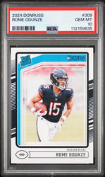 Graded 2024 Panini Donruss Rome Odunze #309 Rookie RC Football Card PSA 10 Gem Mint (ONLINE ORDER ONLY)