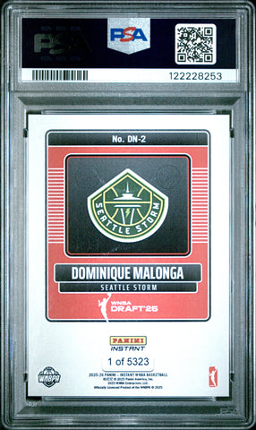 Graded 2025 Panini Instant Dominque Malonga #DN2 Draft Night Rookie RC Basketball Card PSA 8 Near Mint (ONLINE ORDER ONLY)