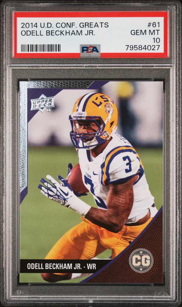 2014 UPPER DECK CONFERENCE GREATS ODELL BECKHAM JR.  #61 - PSA 10 ROOKIE CARD (Online Order Only)