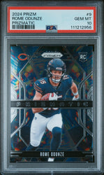 Graded 2024 Panini Prizm Rome Odunze #9 Prizmatic Rookie RC Football Card PSA 10 Gem Mint (ONLINE ORDER ONLY)