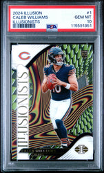 Graded 2024 Panini Illusions Caleb Williams #1 Illusionists Rookie RC Football Card PSA 10 Gem Mint (ONLINE ORDER ONLY)