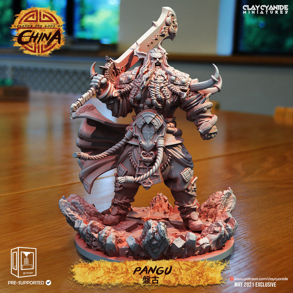 3D Printed Clay Cyanide Pangu Legends and Gods Of China 28 32 mm D&D (Online Only)