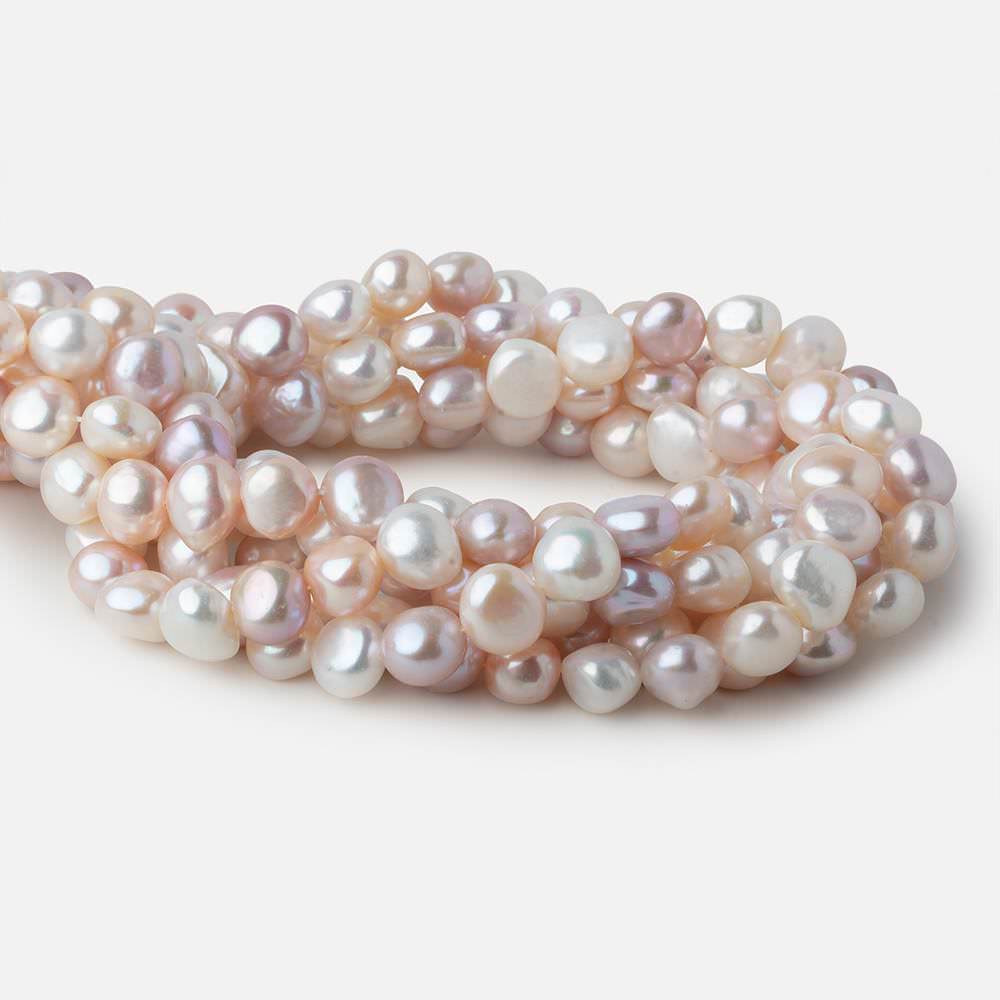 Pastel TriColor Baroque Freshwater Pearls 16 inch 40 pieces 10x9-12x9mm A (ONLINE ORDER ONLY)