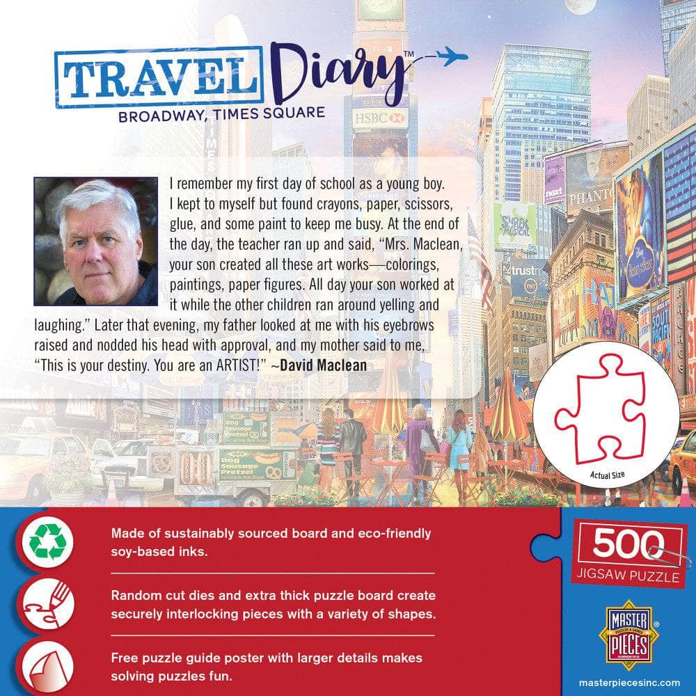 Travel Diary - Broadway, Times Square 500 Piece Jigsaw Puzzle