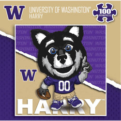 Washington Huskies - NCAA Mascot 100 Piece Jigsaw Puzzle (ONLINE ORDER ONLY)