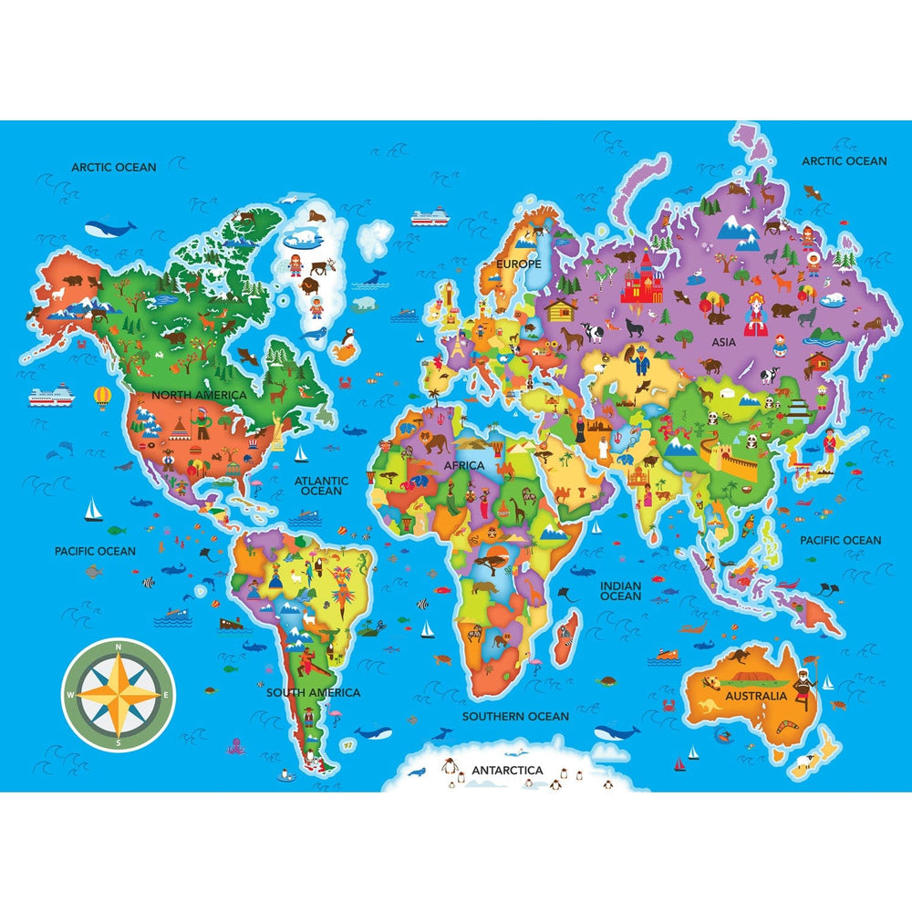 Explorer - World Map 48 Piece Floor Jigsaw Puzzle (ONLINE ORDER ONLY)