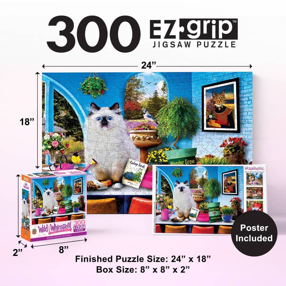 Wild & Whimsical - Catnip Cultivator 300 Piece EZ Grip Jigsaw Puzzle