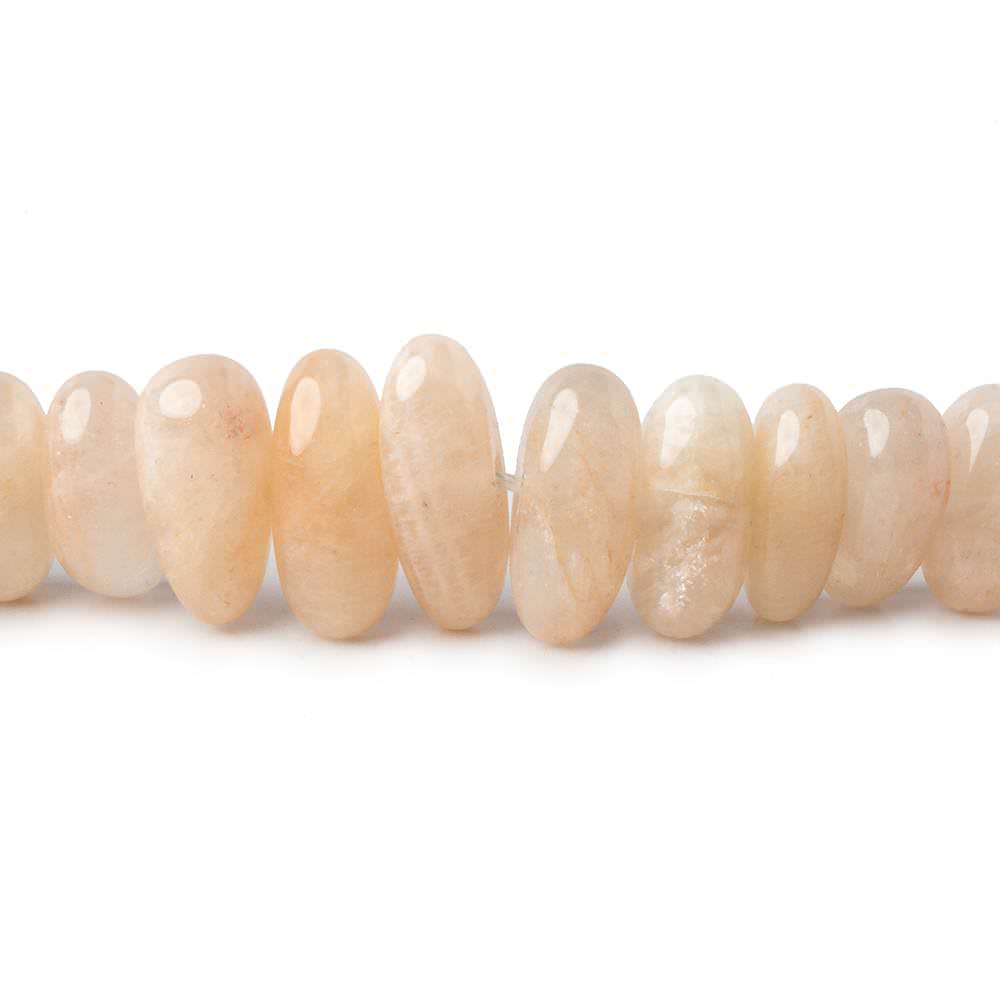 Peach Moonstone & Rainbow Moonstone center drill nuggets 16 inch 72 beads (ONLINE ORDER ONLY)