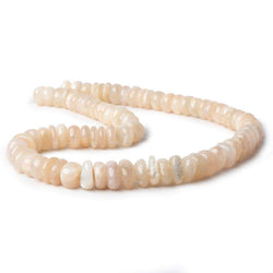 Peach Moonstone & Rainbow Moonstone center drill nuggets 16 inch 72 beads (ONLINE ORDER ONLY)