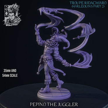 Pepino the Juggler – Harlequin Rogue – Resin Tabletop Miniature (ONLINE ORDER ONLY)